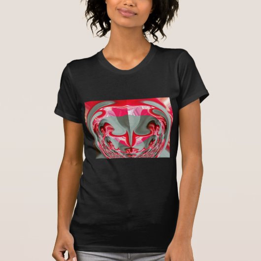 Mooie Rood as grijs geometrisch motief ART design T-shirt (Voorkant)