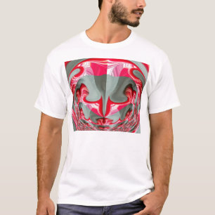 Mooie Rood as grijs geometrisch motief ART design T-shirt