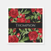 Mooie Rood en Zwart met Rode Trim Custom Servet (Voorkant)