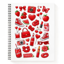 Mooie Rood Esthetische Coquette Spiraal Notebook