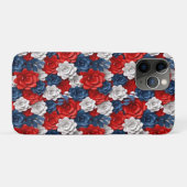 Mooie Rood Wit Blauw Bloemtuin Floral USA Case-Mate iPhone Case (Achterkant (horizontaal))