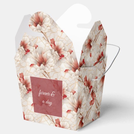 Mooie Rood Witte Bloem Bedankdoosjes (Geopend)