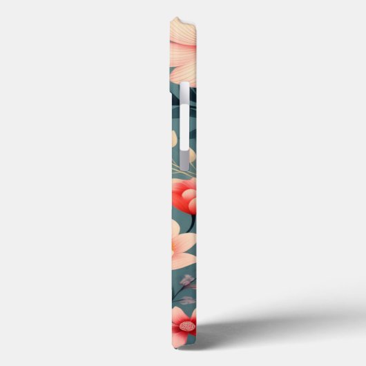 Mooie rood/witte bloemen lente bloemenpatroon Case-Mate iPhone case (Achterkant / Links)