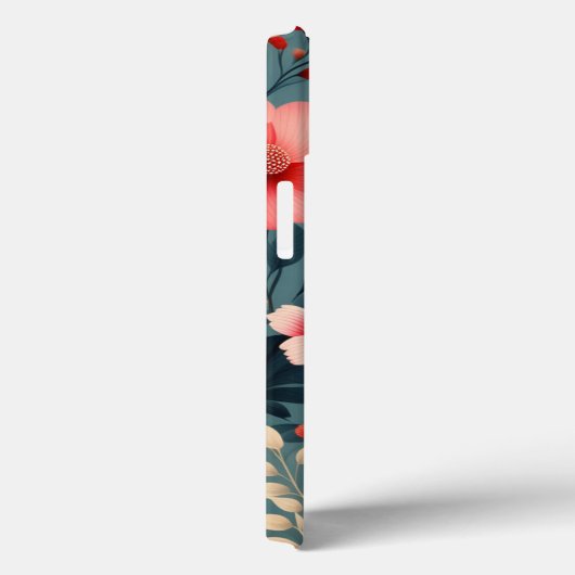 Mooie rood/witte bloemen lente bloemenpatroon Case-Mate iPhone case (Achterkant / Rechts)