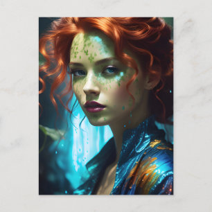 Mooie roodharige vrouw briefkaart