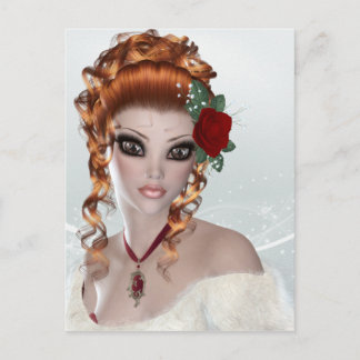 Mooie Roodkopvrouw Briefkaart
