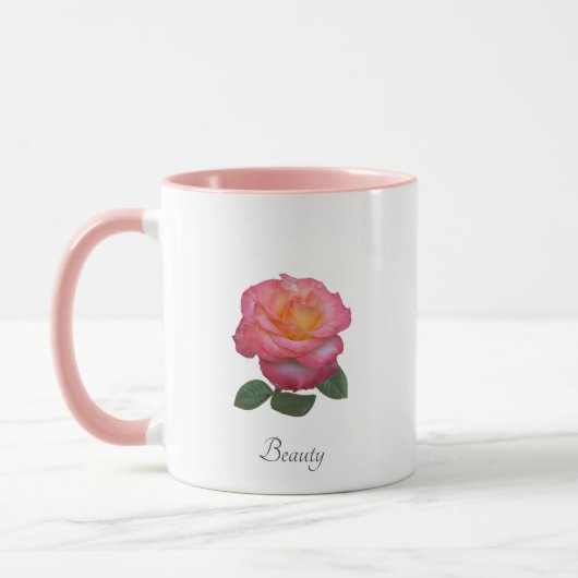 Mooie roos bloem mok (Links)