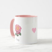 Mooie roos bloem mok (Voorkant links)