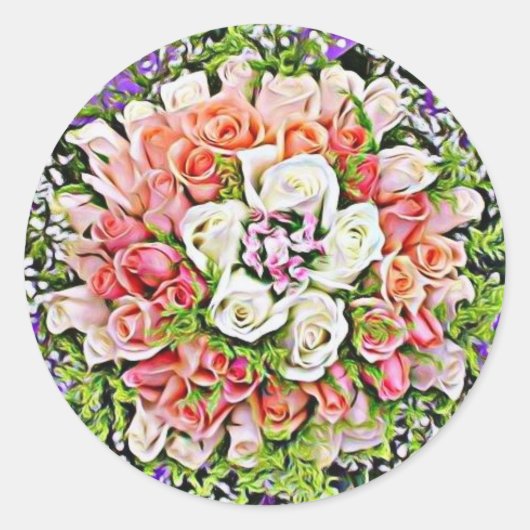 Mooie roos bruiloft zegels stickers (Voorkant)