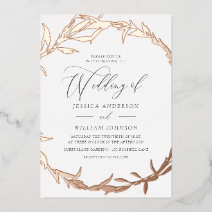 Mooie Roos Gold Leaf Wreater Folie Wedding Folie Uitnodiging