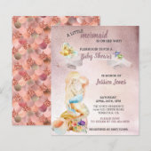 Mooie Roos Gold Mermaid Baby shower (Voorkant / Achterkant)