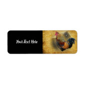 Mooie Rooster en Rustic Barn Chicken Coop Etiket (Voorkant)