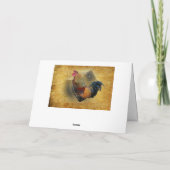 Mooie Rooster en Rustic Barn Chicken Coop Kaart (Achterkant)