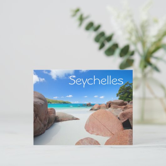 Mooie rotskust op de Seychellen Briefkaart (Staand voorkant)