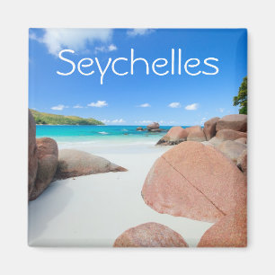 Mooie rotskust op de Seychellen Magneet