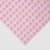 Mooie Roze Aardbeien Patroon Tissuepapier (Detail)
