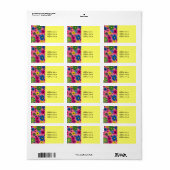 Mooie Roze Achtergrond met Kleurrijke Bloemen Labe Etiket (Full Sheet)