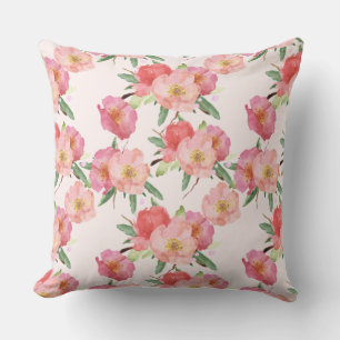 Mooie Roze Aquarel Bloemen Kussen