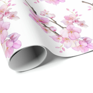 Mooie roze aquarel kersen Sakura bloesems Cadeaupapier