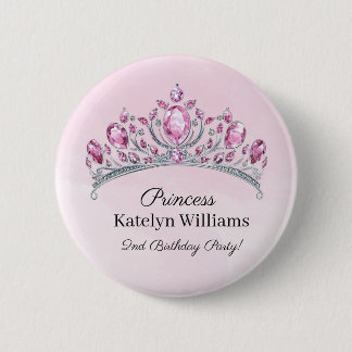 Mooie Roze Aquarel Prinses Verjaardag Ronde Button 5,7 Cm