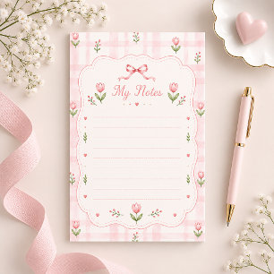 Mooie Roze Aquarel Tulp Gelinieerd Briefpapier