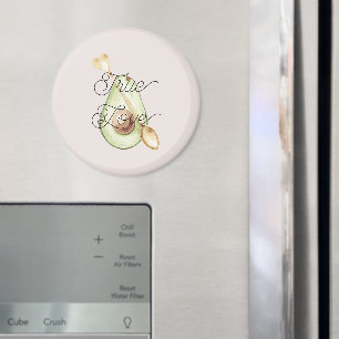Mooie roze avocado hartlepel magneet