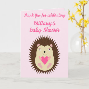 Mooie Roze Baby Meisje Egel Baby Shower Kaart