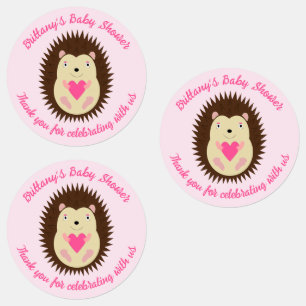 Mooie Roze Baby Meisje Egel Baby Shower Labels