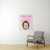 Mooie Roze Baby Meisje Egel Op Maat Wandkleed (In situ)