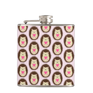 Mooie Roze Baby Meisje Egel Patroon Heupfles