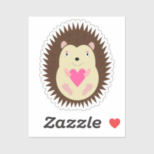Mooie Roze Baby Meisje Egel Sticker
