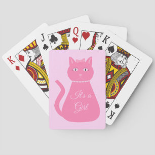 Mooie Roze Baby Meisje Kat Custom Pokerkaarten