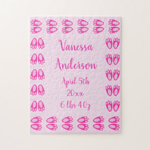 Mooie Roze Baby Meisje Konijnenpoten Pasen Custom Legpuzzel