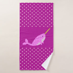 Mooie Roze Baby Meisje Narwal Patroon Badhanddoek
