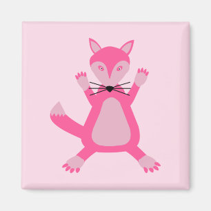 Mooie Roze Baby Meisje Vos Magneet