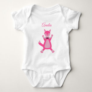 Mooie Roze Baby Meisjes Vos Aangepaste Naam Romper