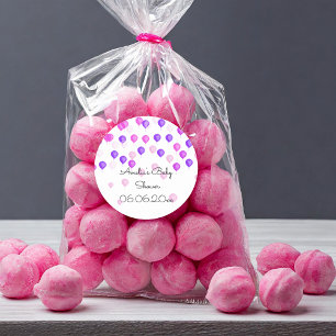 Mooie Roze Ballonnen Baby Shower Ronde Sticker