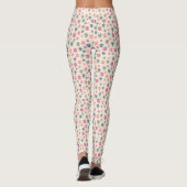 Mooie roze beige bloemen Leggings (Achterkant)