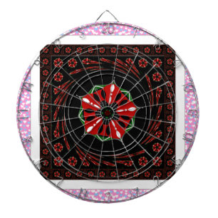 Mooie Roze Blau Witte Hartjes van Liefde Design Dartbord