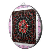 Mooie Roze Blauw Wit Harten van Liefde Ontwerp Dartbord (Voorkant Rechts)