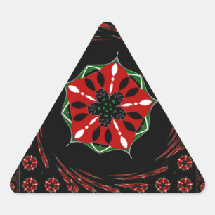 Mooie Roze Blauw Wit Harten van Liefde Ontwerp Driehoek Sticker