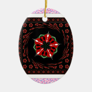 Mooie Roze Blauw Wit Harten van Liefde Ontwerp Keramisch Ornament