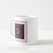 Mooie Roze Blauw Wit Harten van Liefde Ontwerp Koffiemok (Voorkant links)