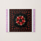 Mooie Roze Blauw Wit Harten van Liefde Ontwerp Legpuzzel (Horizontaal)