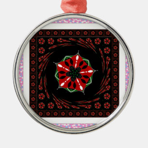 Mooie Roze Blauw Wit Harten van Liefde Ontwerp Metalen Ornament