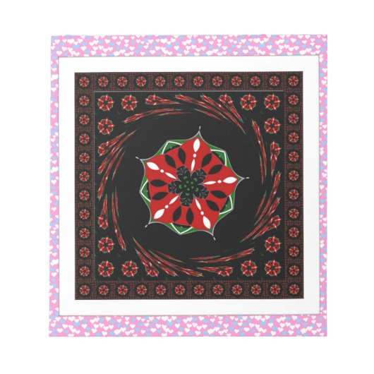 Mooie Roze Blauw Wit Harten van Liefde Ontwerp Notitieblok (Voorkant)