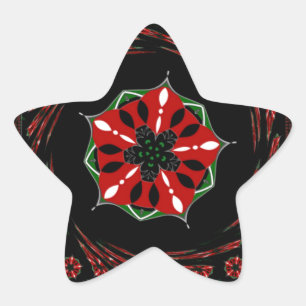 Mooie Roze Blauw Wit Harten van Liefde Ontwerp Ster Sticker