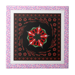 Mooie Roze Blauw Wit Harten van Liefde Ontwerp Tegeltje