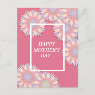 Mooie roze blauwe Moederdag Feestdagenkaart