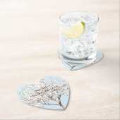 Mooie Roze Bloeiende Boom Bruidsmeisjesfeest Kartonnen Onderzetters (Insitu)